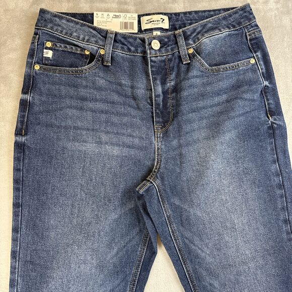 NEW Seven7 Women's 90's Straight Jean Size 8 Dark Wash High Rise 32x29 NWT - Picture 2 of 12